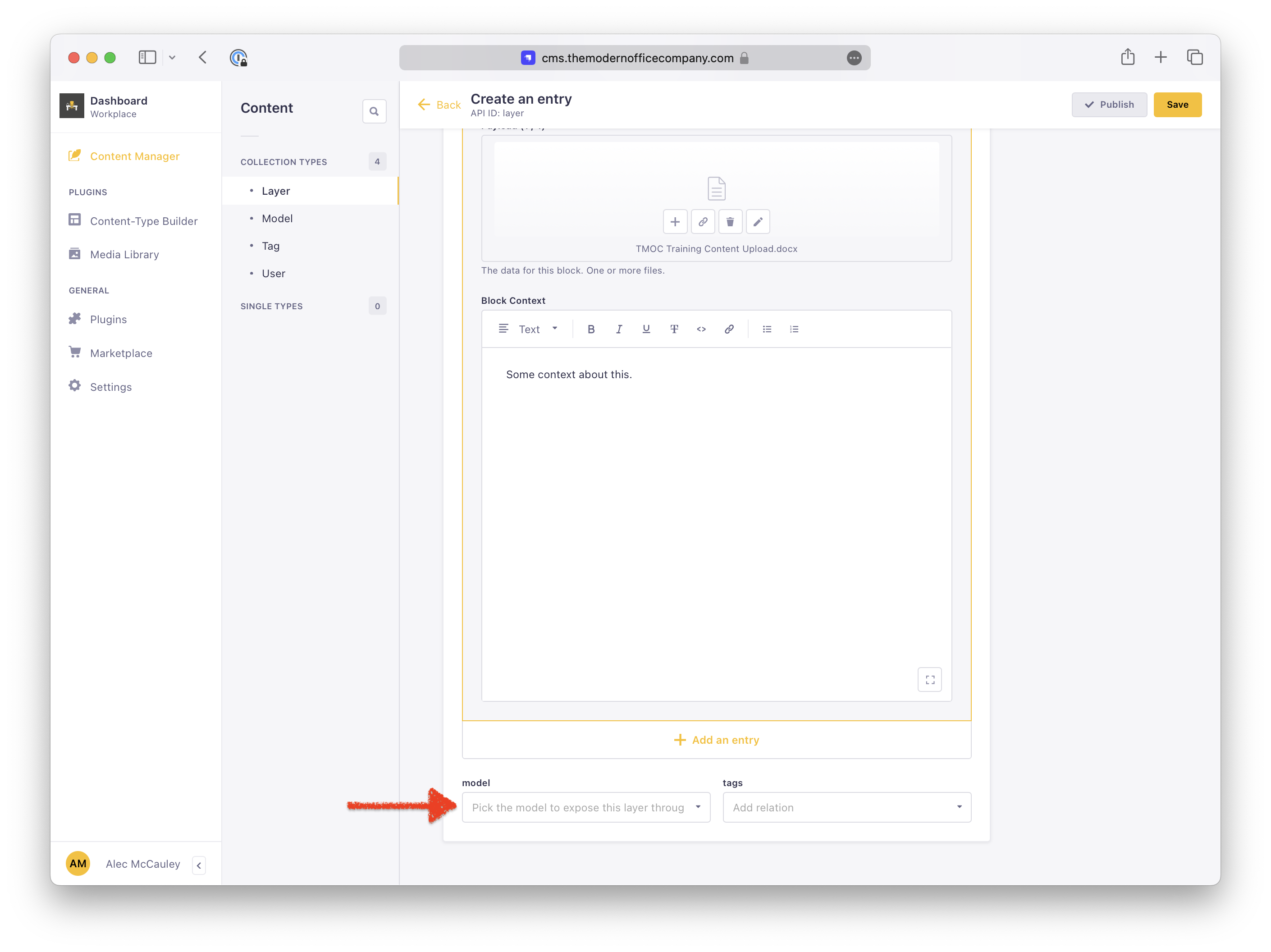 Attach Blocks to Model